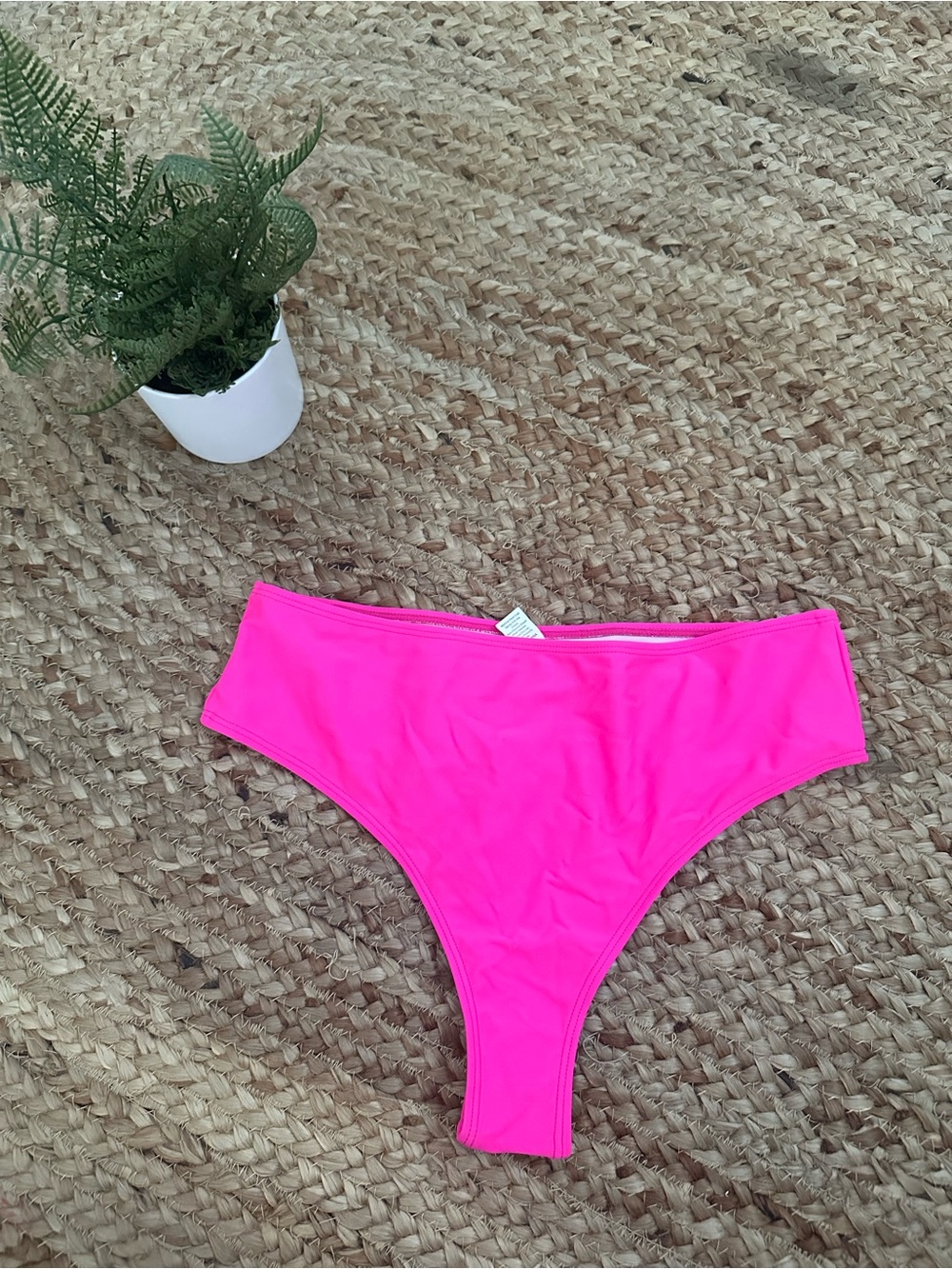 HOT PINK HIGH WAISTED BIKINI BOTTOMS